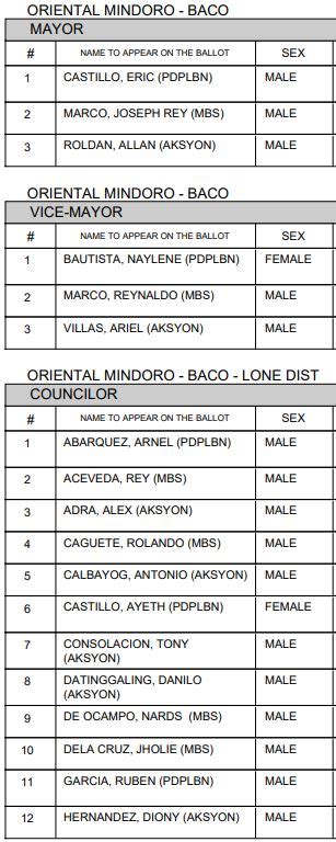 list of mayors in oriental mindoro|Elected Officials .